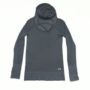 Under Armour Threadborne Heat Gear Seamless Cowl Neck Thumbhole Pullover Gray XS